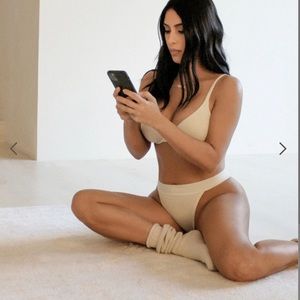 SKIMS COTTON RIBBED THONG